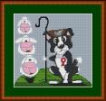 Border Collie Dog Caricature Cross Stitch Kit