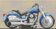 Harley Davidson Fat Boy Caricature Cross Stitch Kit