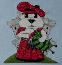 Westie Dog Caricature Cross Stitch Kit