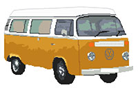 Volkswagen Camper Van Bay Window (detailed) Cross Stitch