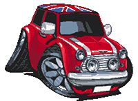 Mini Cooper Union Jack Roof Cross Stitch