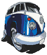 VW Camper 'Splitty' Cross Stitch