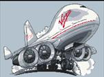 Virgin Boeing 747 Jumbo Jet Cross Stitch Kit