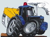 Ford Tractor With Plough Cross Stitch Kit