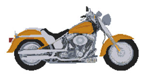 Harley Fat Boy Cross Stitch Kit