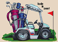 Hole In One Golfing cross stitch kit