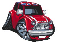 Mini Cooper Union Jack Roof Cross Stitch Kit