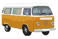 Volkswagen Camper Van Bay Window (detailed) Cross Stitch Kit