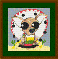 Chihuahua Dog Caricature Cross Stitch Kit