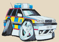 Volvo Police Car Cross Stitch Kit