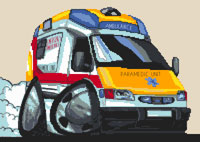 Paramedic Ambulance Cross Stitch Kit