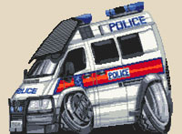 Police Transit Van Cross Stitch Kit