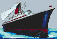 QE2 Cruise Ship Cross Stitch Kit