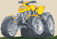 Quad Bike Caricature Cross Stitch Kit