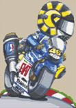 Valentino Rossi Fiat Bike Cross Stitch Kit