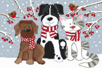 Pets In The Snow Cross Stitch