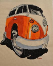 VW Camper Van Split Screen Splitty Caricature Cross Stitch Kit