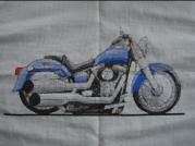 Harley Davidson Fat Boy Caricature Cross Stitch Kit