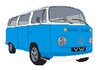 Volkswagen Camper Van Bay Window Cross Stitch Kit
