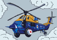 Rescue Helicopter Cross Stitch Kit