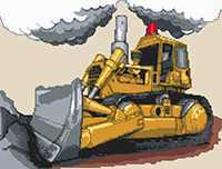 Bulldozer Cross Stitch Kit