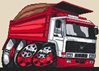 Volvo Dumper Truck Cross Stitch Kit