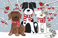 Pets in the Snow Cross Stitch Kit