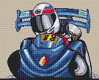 Go Cart Caricature Cross Stitch Kit