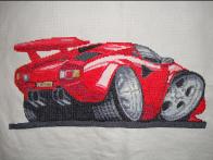 Lamborghini Countach Cross Stitch Kit