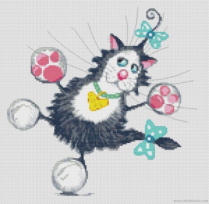 Show details for Jazz Hands Princess Whiskers Cross Stitch Picture of Jazz Hands Princess Whiskers Cross Stitch