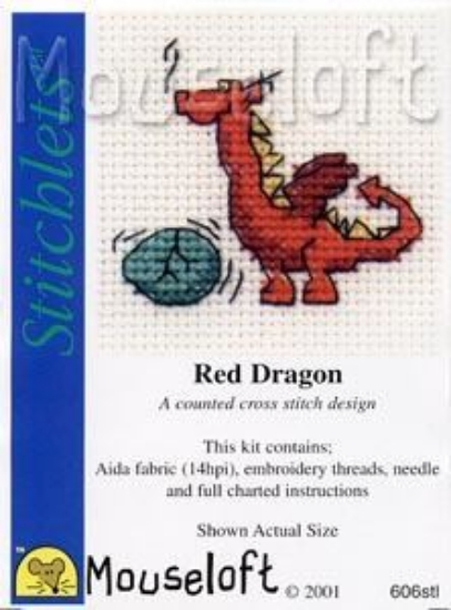 Picture of Mouseloft "Red Dragon" Stitchlets Cross Stitch Kit