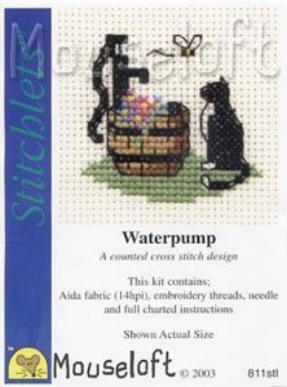 Picture of Mouseloft "Cat at Waterpump" Stitchlets Cross Stitch Kit