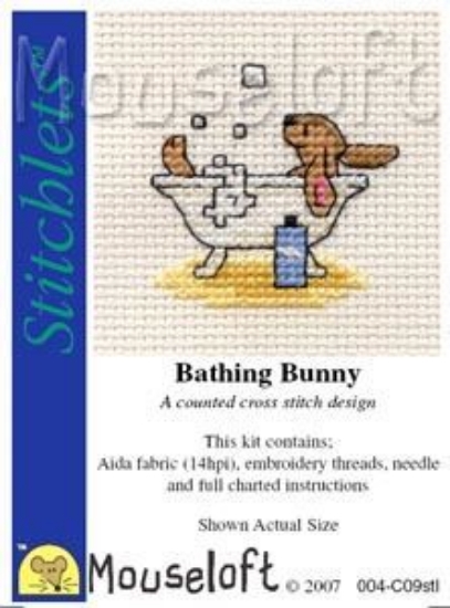 Picture of Mouseloft "Bathing Bunny" Stitchlets Cross Stitch Kit