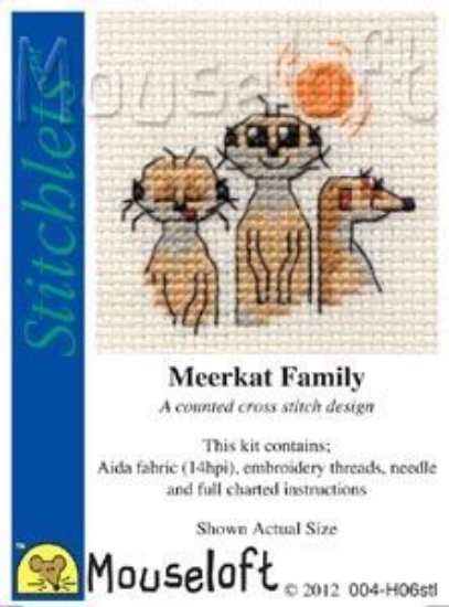 Picture of Mouseloft "Meerkat Family" Stitchlets Cross Stitch Kit