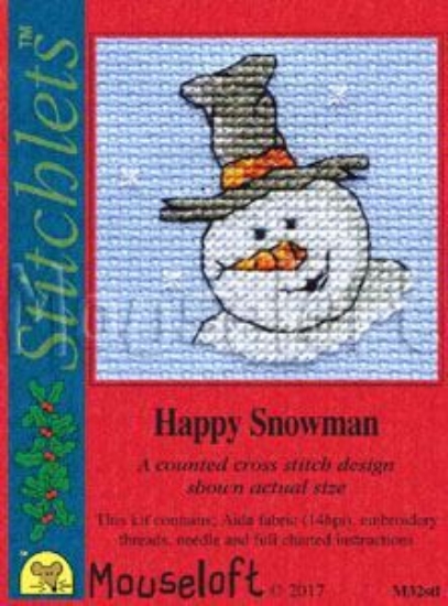 Picture of Mouseloft "Happy Snowman" Christmas Cross Stitch Kit With Card