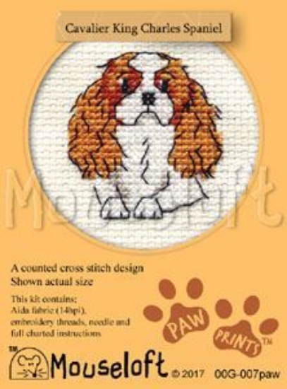 Picture of Mouseloft "Cavalier King Charles Spaniel" Paw Prints Cross Stitch Kit