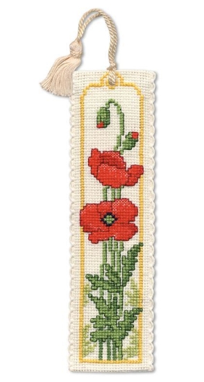 Picture of Poppies Bookmark Cross Stitch Kit