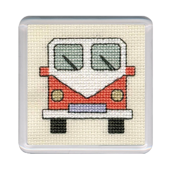 Picture of Campervan Coaster - Orange Cross Stitch Kit