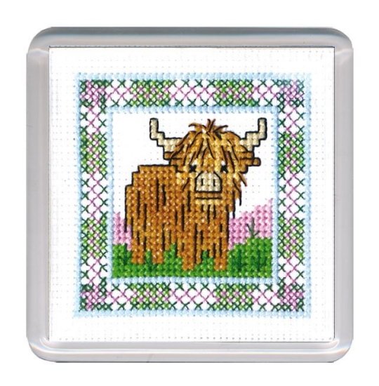 Picture of Wee Hieland Coo Coaster Cross Stitch Kit