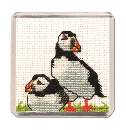 Picture of Puffins Fridge Magnet Cross Stitch Kit