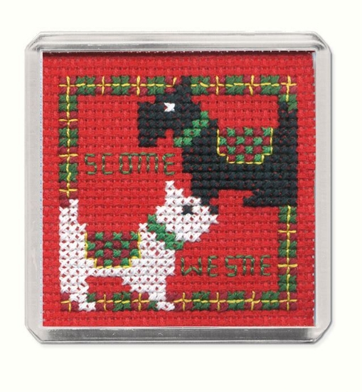 Picture of Scottie & Westie Fridge Magnet Cross Stitch Kit