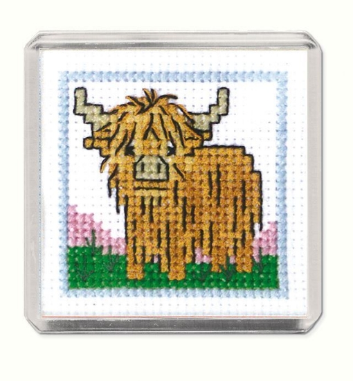 Picture of Wee Hieland Coo Fridge Magnet Cross Stitch Kit