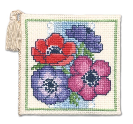 Picture of Anemones Needle Case Cross Stitch Kit