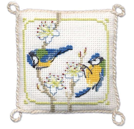 Picture of Bluetits Pincushion Cross Stitch Kit
