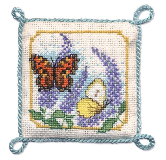 Picture of Butterflies & Buddleia Pincushion Cross Stitch Kit