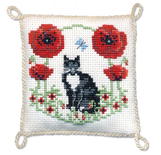 Picture of Poppy Pincushion Cross Stitch Kit