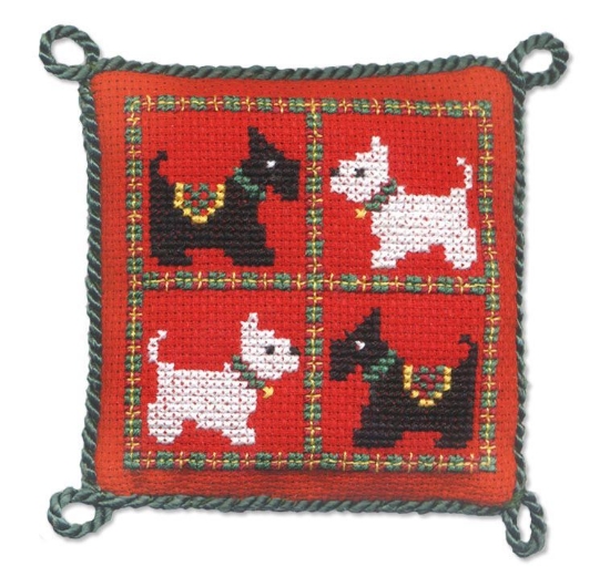 Picture of Scotties & Westies Pincushion Cross Stitch Kit