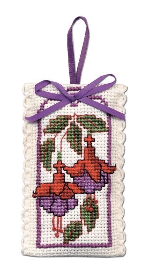 Picture of Fuchsias Lavender Sachet Cross Stitch Kit