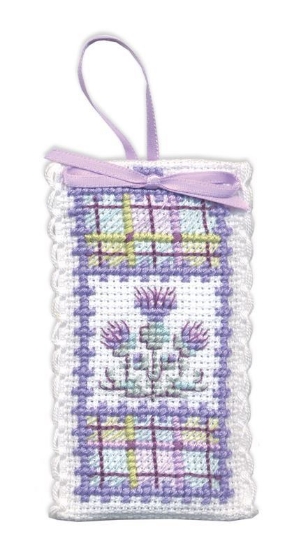 Picture of Tartan Thistles Lavender Sachet Cross Stitch Kit