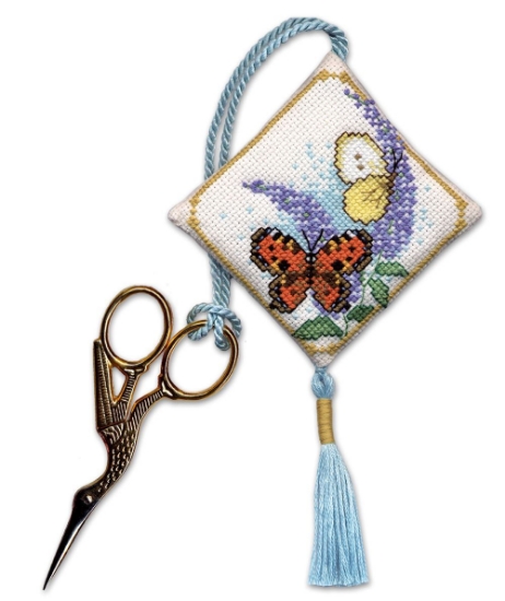 Picture of Butterflies & Buddleia Scissor Keep Cross Stitch Kit